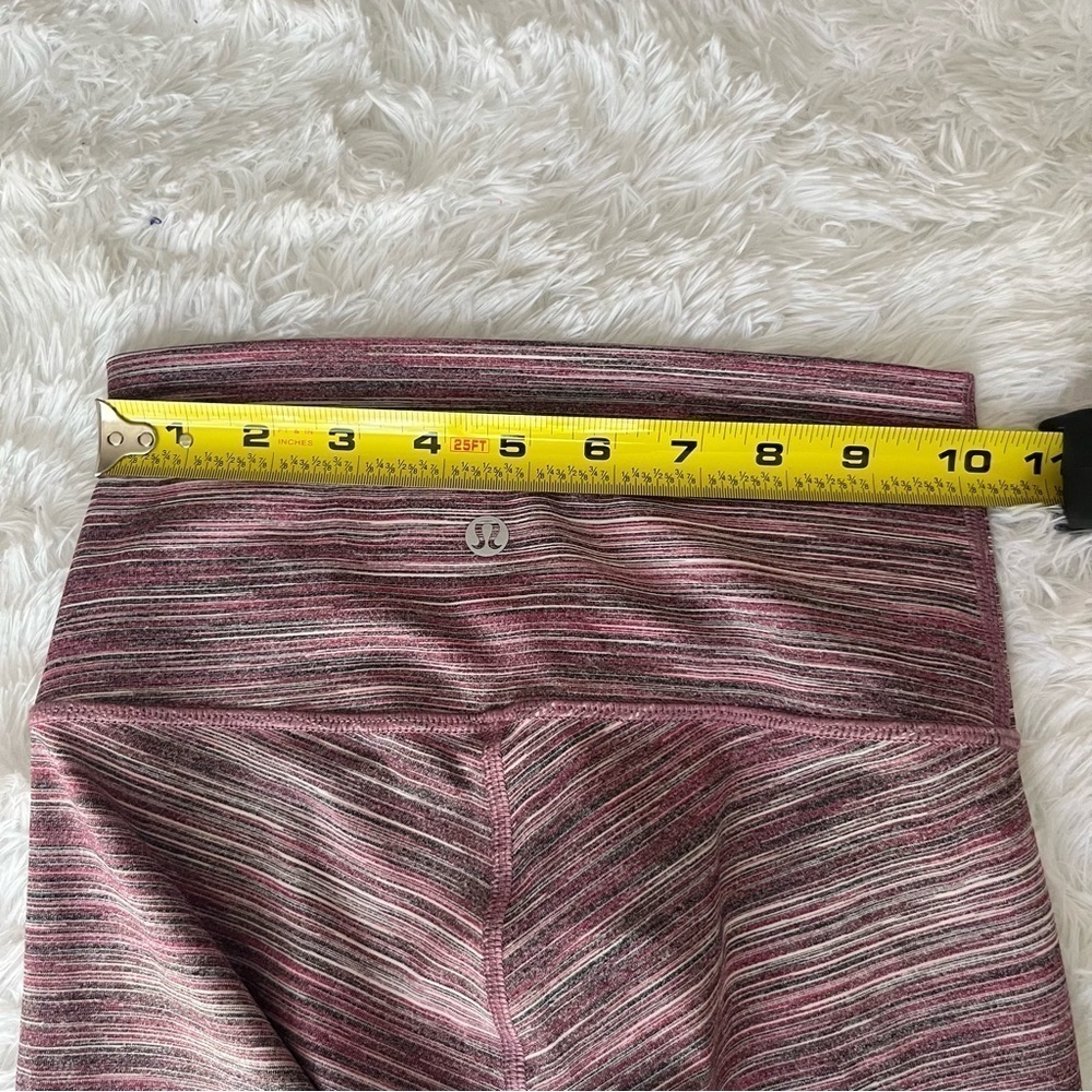 Lululemon Wunder High Rise Under Edged Stripe Active Ruby Leggings Size 2 - Picture 6 of 11